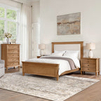 4-Piece Transitional Solid Wood Bedroom Set with 5-Drawer Dresser