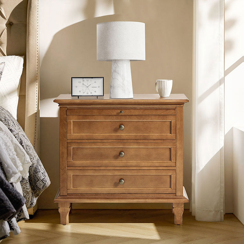 4-Piece Transitional Solid Wood Bedroom Set with 5-Drawer Dresser