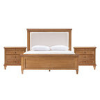 3-Piece Transitional Solid Wood Bedroom Set with Nightstands