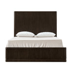 Modern Solid Wood Fluted Bed with Oak Texture