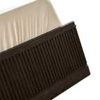 Modern Solid Wood Fluted Bed with Oak Texture