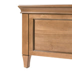 Transitional Solid Wood Bed with Upholstered Headboard