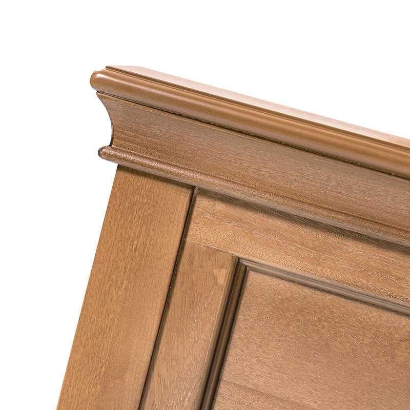 Transitional Solid Wood Bed with Upholstered Headboard