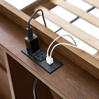 Vivian Solid Wood Platform Bed with USB Ports and Storage Headboard