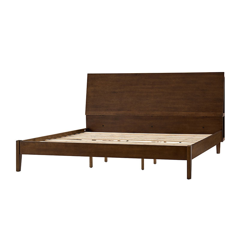 Vivian Solid Wood Platform Bed with USB Ports and Storage Headboard