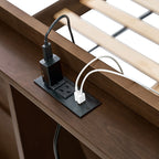 Vivian Solid Wood Platform Bed with USB Ports and Storage Headboard