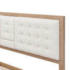 Sabina Farmhouse Style Upholstered Bed with Flip-Down Headboard