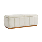 Modern Chenille Storage Bench - No-Assembly Upholstered Seat