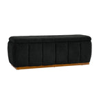 Modern Chenille Storage Bench - No-Assembly Upholstered Seat