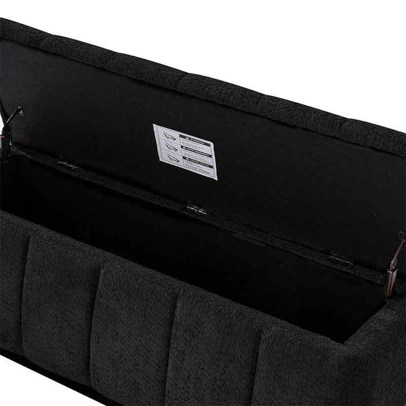 Modern Chenille Storage Bench - No-Assembly Upholstered Seat