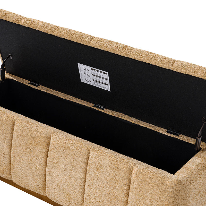 Modern Chenille Storage Bench - No-Assembly Upholstered Seat