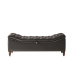 Abner Traditional Upholstered Storage Bench with Button Tufting