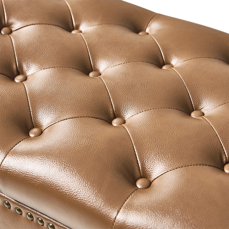 Abner Traditional Upholstered Storage Bench with Button Tufting