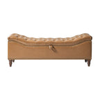 Abner Traditional Upholstered Storage Bench with Button Tufting