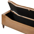 Abner Traditional Upholstered Storage Bench with Button Tufting