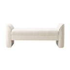 Diana 57 Wide Modern Chenille Upholstered Bench with Piped Edges and Foam Cushion