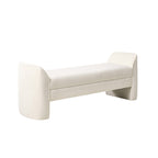 Diana 57 Wide Modern Chenille Upholstered Bench with Piped Edges and Foam Cushion