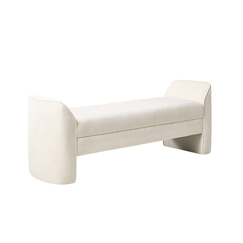 Diana 57 Wide Modern Chenille Upholstered Bench with Piped Edges and Foam Cushion