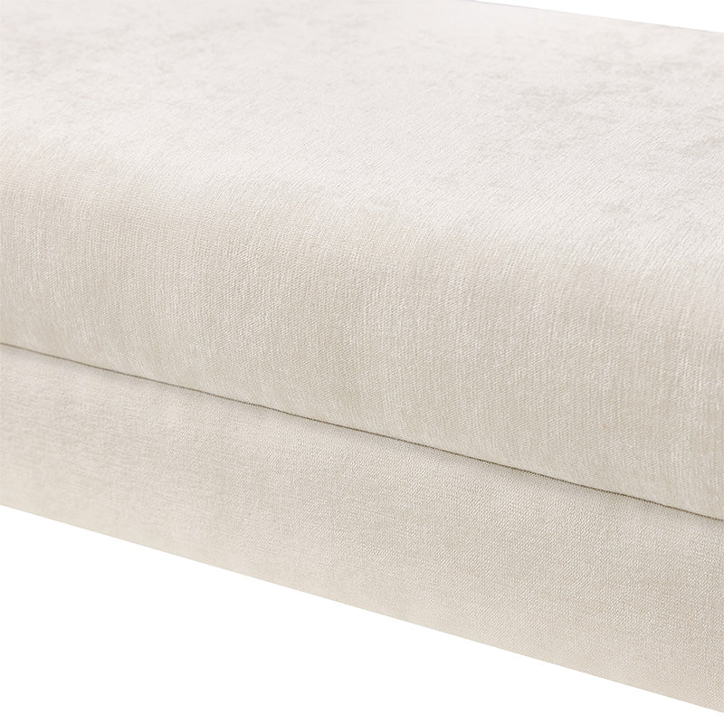 Diana 57 Wide Modern Chenille Upholstered Bench with Piped Edges and Foam Cushion