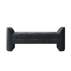 Diana 57 Wide Modern Chenille Upholstered Bench with Piped Edges and Foam Cushion