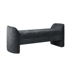 Diana 57 Wide Modern Chenille Upholstered Bench with Piped Edges and Foam Cushion