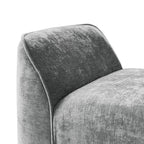 Diana 57 Wide Modern Chenille Upholstered Bench with Piped Edges and Foam Cushion