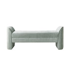 Diana 57 Wide Modern Chenille Upholstered Bench with Piped Edges and Foam Cushion