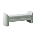 Diana 57 Wide Modern Chenille Upholstered Bench with Piped Edges and Foam Cushion