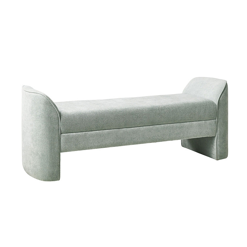 Diana 57 Wide Modern Chenille Upholstered Bench with Piped Edges and Foam Cushion
