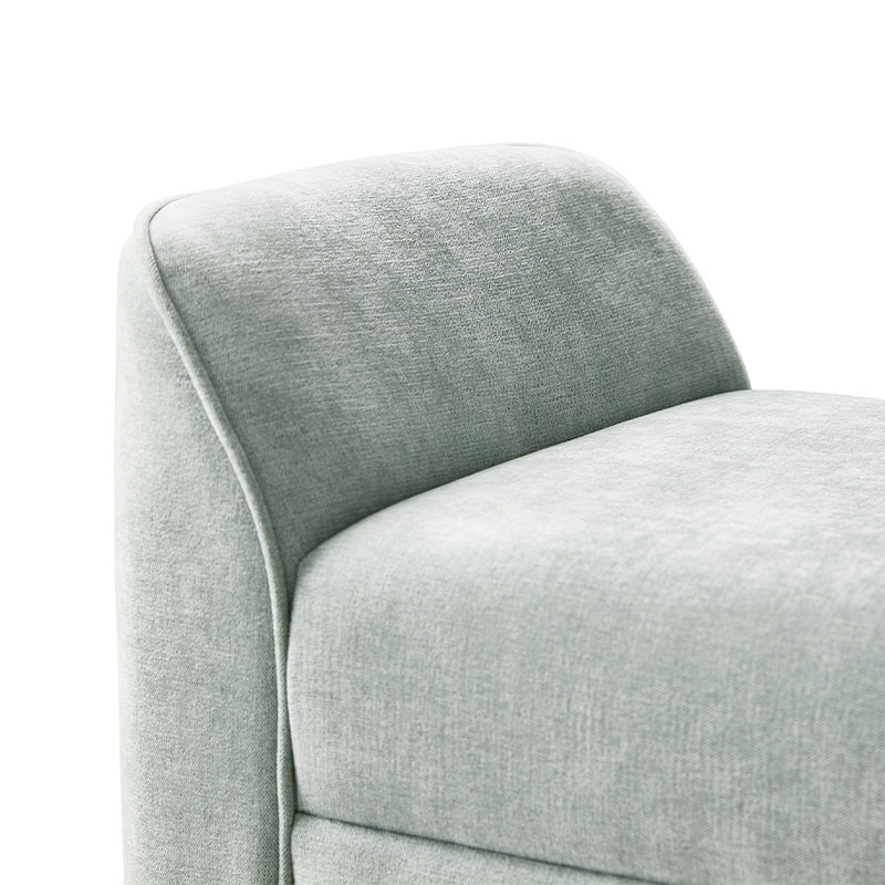 Diana 57 Wide Modern Chenille Upholstered Bench with Piped Edges and Foam Cushion