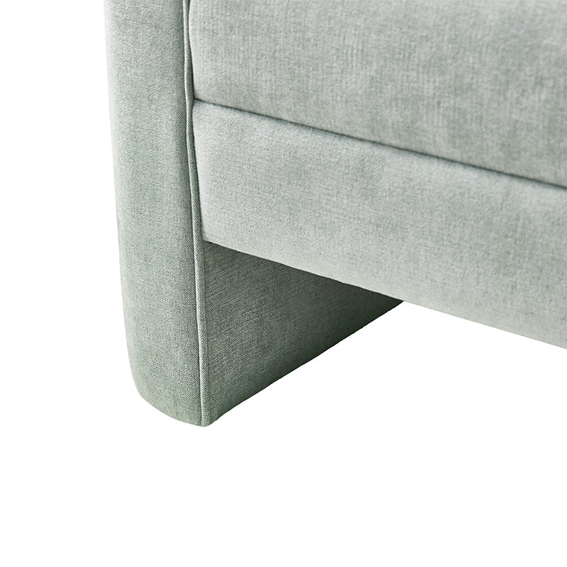 Diana 57 Wide Modern Chenille Upholstered Bench with Piped Edges and Foam Cushion