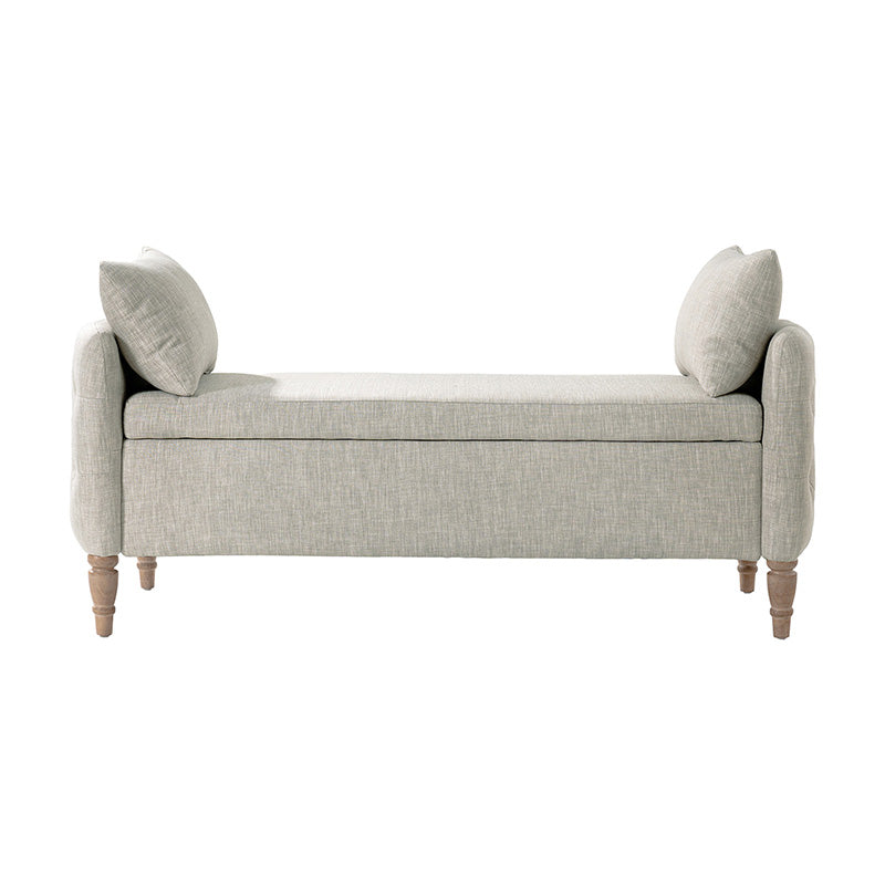 Octavia Upholstered Storage Bench with Turned Wood Legs