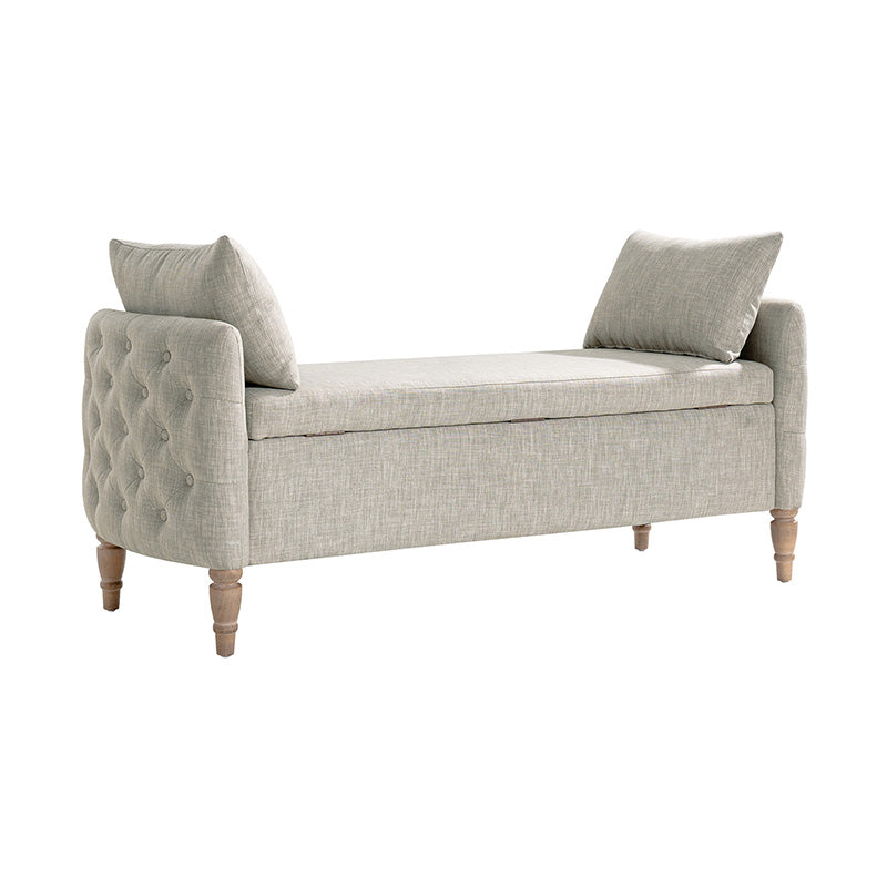 Octavia Upholstered Storage Bench with Turned Wood Legs
