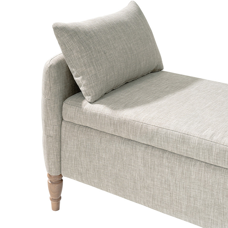 Octavia Upholstered Storage Bench with Turned Wood Legs