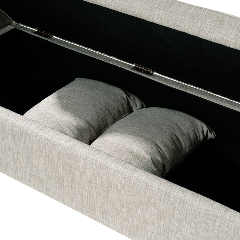 Octavia Upholstered Storage Bench with Turned Wood Legs