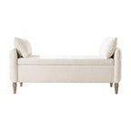Octavia Upholstered Storage Bench with Turned Wood Legs