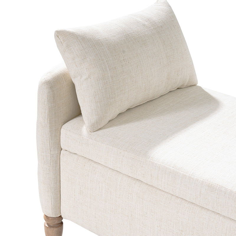 Octavia Upholstered Storage Bench with Turned Wood Legs