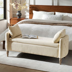 Octavia Upholstered Storage Bench with Turned Wood Legs