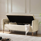 Octavia Upholstered Storage Bench with Turned Wood Legs