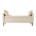 Octavia Upholstered Storage Bench with Turned Wood Legs