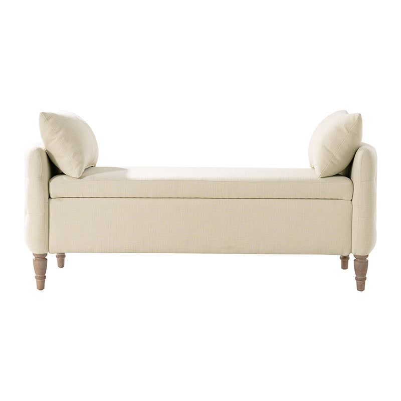 Octavia Upholstered Storage Bench with Turned Wood Legs