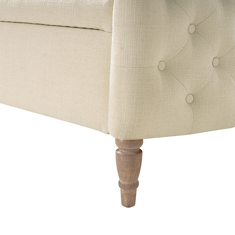 Octavia Upholstered Storage Bench with Turned Wood Legs