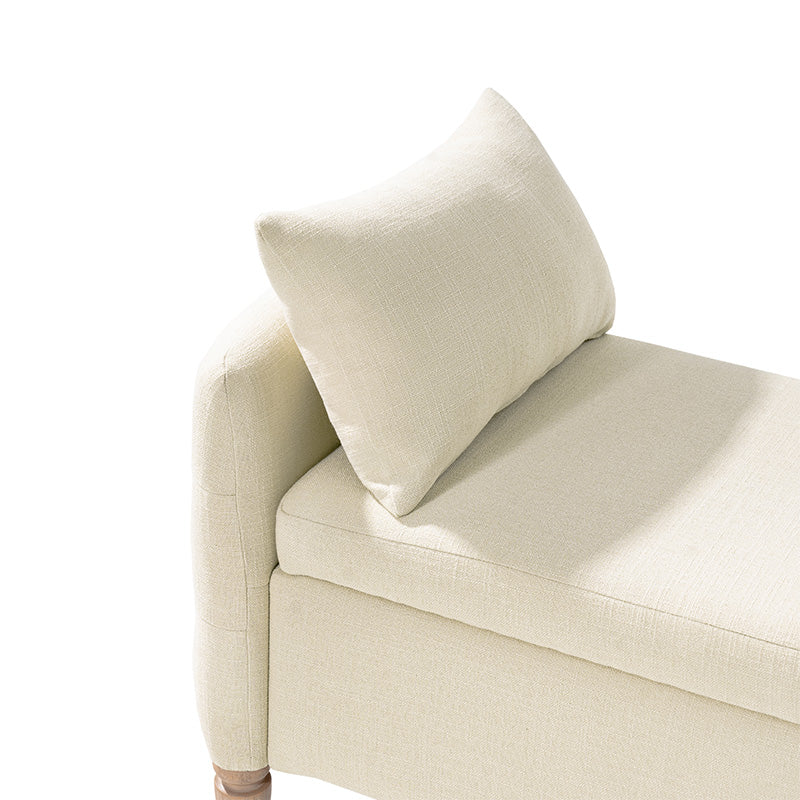 Octavia Upholstered Storage Bench with Turned Wood Legs