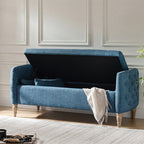 Octavia Upholstered Storage Bench with Turned Wood Legs