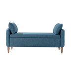 Octavia Upholstered Storage Bench with Turned Wood Legs