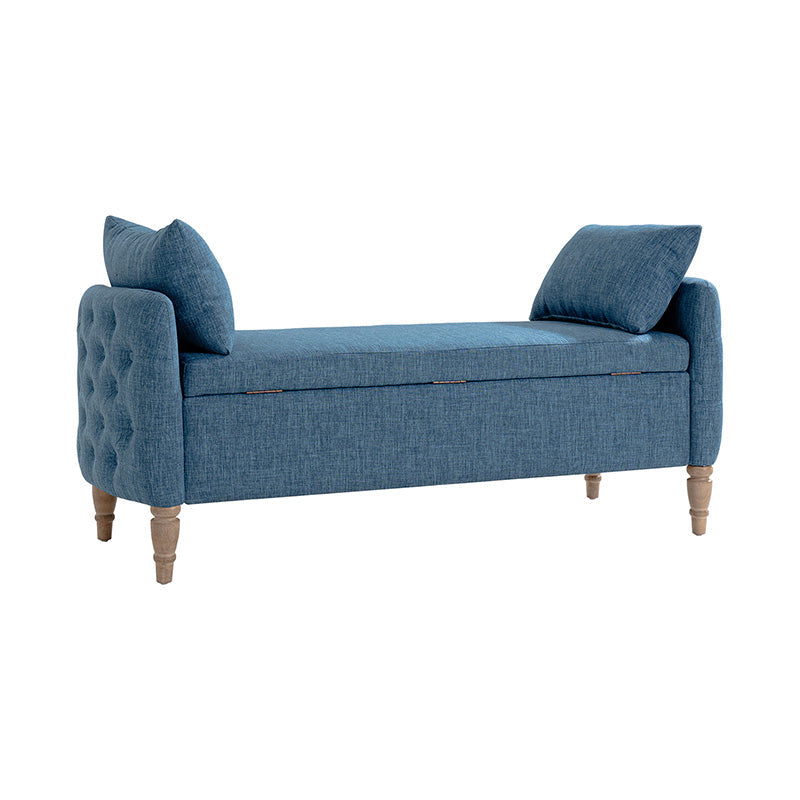 Octavia Upholstered Storage Bench with Turned Wood Legs