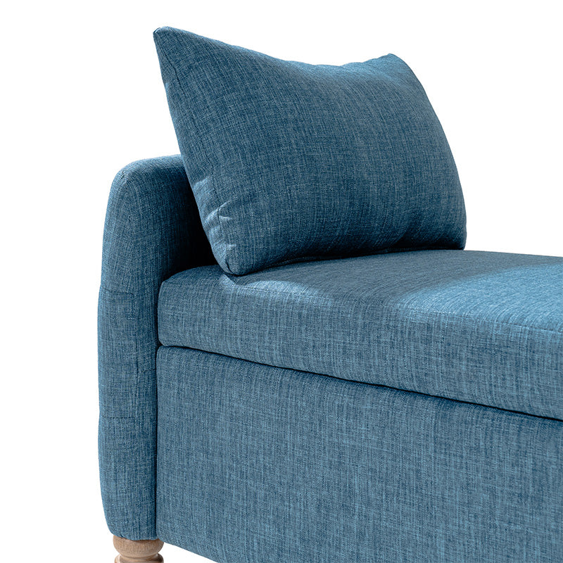 Octavia Upholstered Storage Bench with Turned Wood Legs