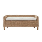 Candela Rattan Bench with Storage and Cream Cushion