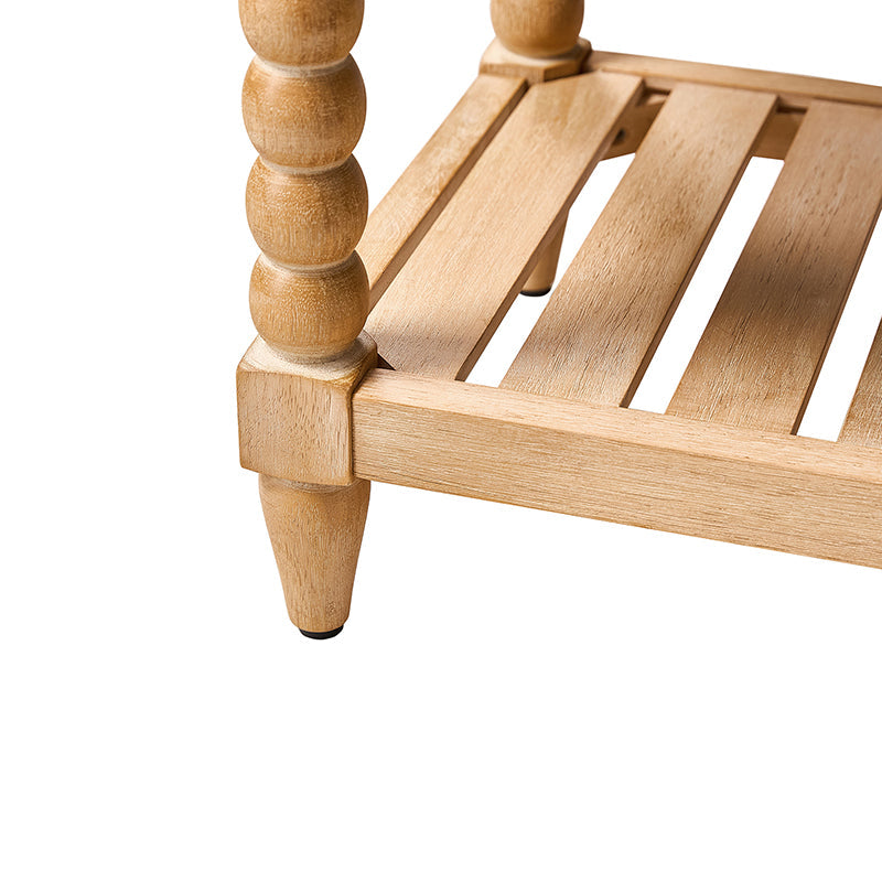 Felipa Farmhouse Rustic Wood Bench with Upholstered Seat and Storage Shelf