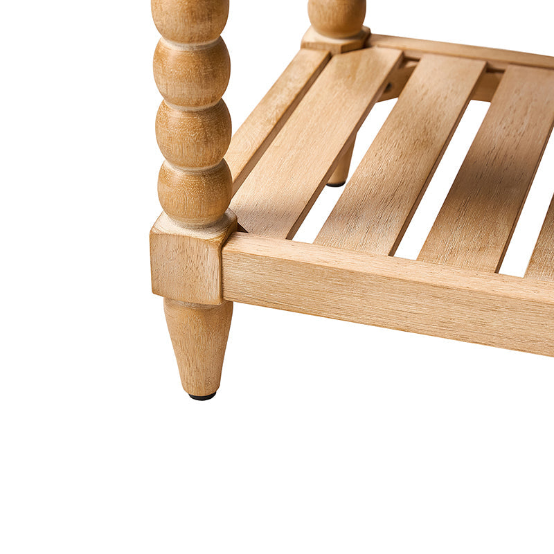 Felipa Farmhouse Rustic Wood Bench with Upholstered Seat and Storage Shelf